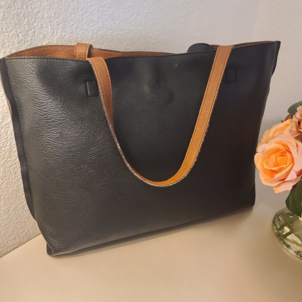 Street Level Faux Leather Tote